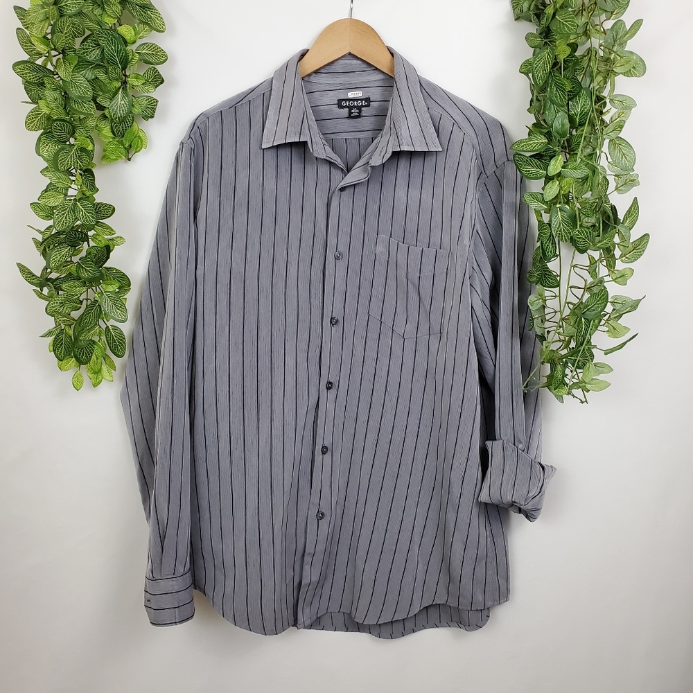 GeorgeMen's Striped Collared Button Down